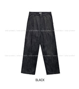 Comp Raw Pintuck Wide Denim Pants
