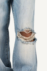 Distressed vintage denim pants
