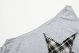 チェックスターオフショルダーTシャツ 231137997