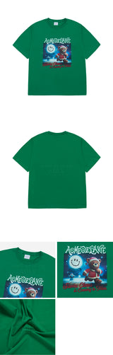 24FW RUNNING SANTA BEAR SHORT SLEEVE T-SHIRT GREEN