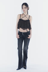 ベラベルトブーツカットデニム black