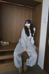 Napping Thick Soft Hooded Zip-Up Set