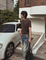 Exing Fading ウォッシングデニムパンツ
