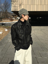 PL Washed Trucker Leather Jacket 2C