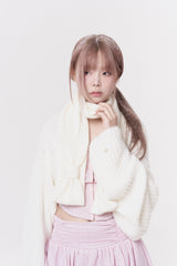 ミニリボンマフラー (ivory)