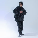 tie-dye wide cargo pants_black