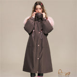 Two-tone Fox Fur Collar Oversized Down Coat