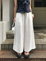 ミル バック バンディング ワイド ピンタック ロング パンツ