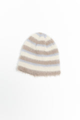 fluffy stripe color beanie(4colors)