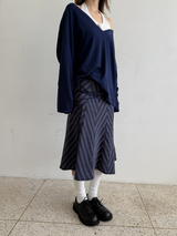 zigzag pattern midi skirt 