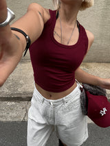 1+1 Cream slim crop top (other color random)