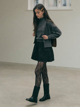 V NECK RAGLAN CARDIGAN CHARCOAL