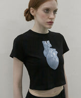 ハート半袖Tシャツ Black