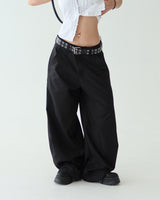 [UNISEX] Wide Balloon Oversized-Fit Slacks