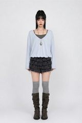 TIERED POLKA DOT RUFFLE SHORTS