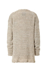 Boucle long cardigan - glitter beige