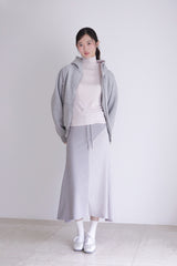 Raglan 2way Hood Zip-up (MELANGE GREY)