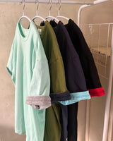 ロボンコントラストロールアップ半袖Tシャツ