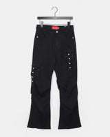 Deunu Cargo Strap Bootcut Denim Pants