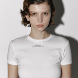 スリムレーベルハーフTシャツ アイボリー