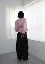 PINK HEART WIDE DENIM