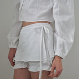 Mellow Ribbon Wrap Skirt_White