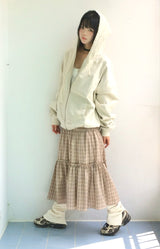 Meirin Shirring Checkered Skirt