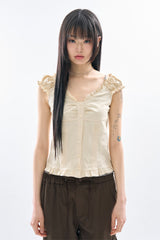 Maria frill puff blouse