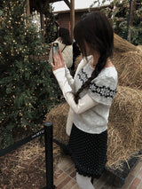 Ulba Snowflake Nordic Short Sleeve Knit