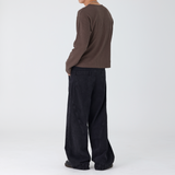 リバースバンドカットワイドデニムパンツ