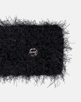 Hairy Knit Hairband - Black