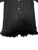 [BODY SHAPING] HIP FRINGE SOFT-FIT SLIM KNIT V-NECK CARDIGAN - 2 COLOR