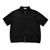 Derron Stud Half Zip-Up