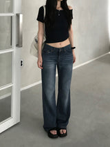 Summer Low-Rise Denim Bootcut Pants (2 colors)