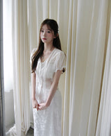 inua wrinkle chiffon & puff tie bl