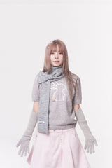 Mini ribbon muffler_gray