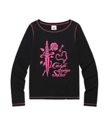 ダブルローズロングスリーブTシャツ ブラック(CV2EFFT555A)