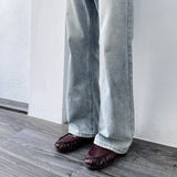 Bleached Wide-Leg Jeans