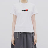 NOT WRONG リップススリム半袖Tシャツ_ホワイト