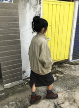 [unisex] レアレ ツーボタン ウォッシング ハイネック ジップアップ ジャケット