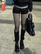 Steel Stud Shorts Belt Set