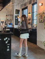 チュルティアードカッティングスカートパンツ