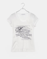 ディエンレタリングプリンテッドボタンショートスリーブTシャツ
