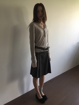 Fold wrap midi skirt (2color)