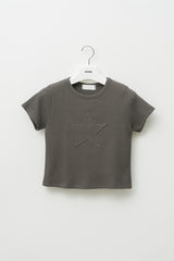 (W) スターワッフルクロップトップ（3色）