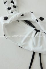 Dot ribbon dot frill bikini