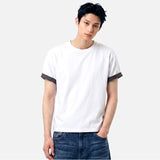 ロールスリーブクロップド半袖Tシャツ ホワイト