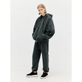 オーバーサイズドフルジップフーディー - Washed Black
