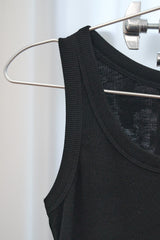 ベーシック リブ スリーブレス (Black)