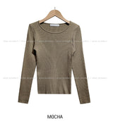 [U-BASIC] Herona Round Ribbed Knit
